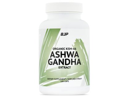 BJP Ashwagandha KSM-66 BIO, 100 rostlinných kapslí (Varianta plnospektrální extrakt v patentované formě KSM-66)