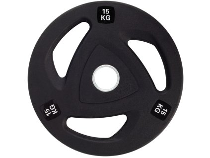 StrongGear Černé Pogumované Tri-Grip Kotouče (Váha 15 kg)