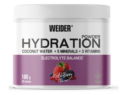 Weider Hydration Powder Electrolyte Balance 180 g, prášek z kokosové vody s elektrolyty a vitamíny (Varianta Wild Berry)