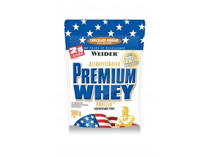 Weider Premium Whey 500 g, syrovátkový koncentrát + isolát (Varianta Čokoláda-nugát)