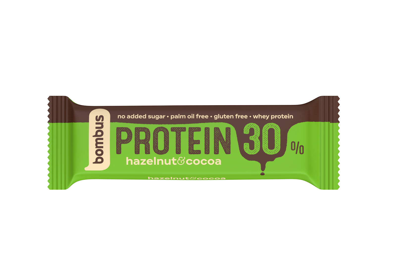 Bombus natural energy EXP 01/2024 Bombus Protein 30% 50 g dvouvrstvé tyčinky s vysokým obsahem bílkovin - hazelnut cocoa Příchuť: Hazelnut Cocoa