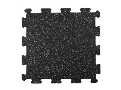 Fitness puzzle podlaha 50 x 50 cm, 20, 15, 16 a 10 mm (Barva Černá s příměsí bílé, Velikost 500 x 500 x 20 mm)