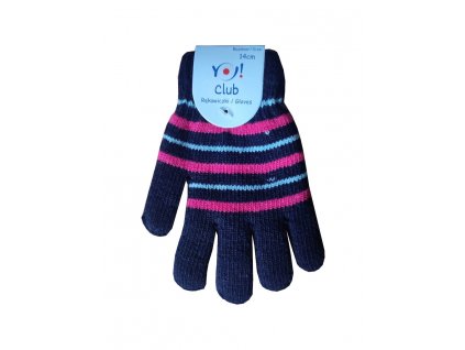divci pletene rukavice yo r 214a 14 tmave modra