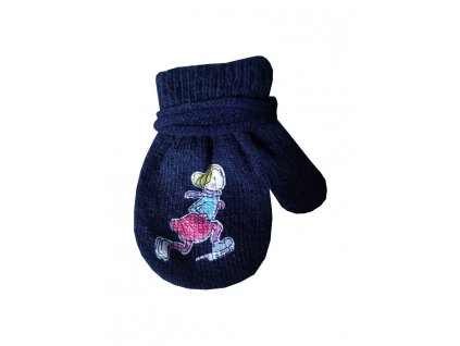 kojenecke pletene palcove rukavice yo r 122a tmave modra