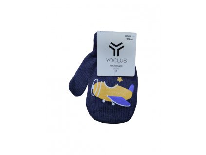 kojenecke pletene rukavice yo red 0116c tmave modra