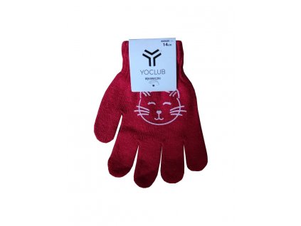 divci pletene rukavice yo red 0119g cervena