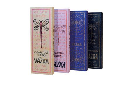 kp.Papírky Vážka RETRO  tradiční české cigaretové papírky, retro edice, 50 listů v balení