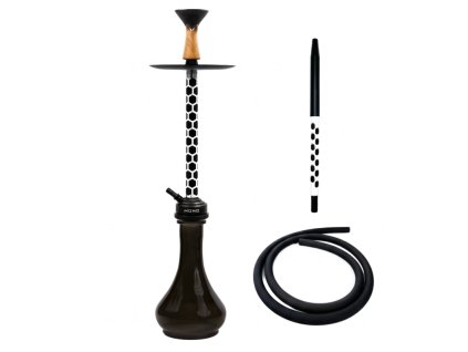 Shisha Embery MONO-H - Stříbro-Černá  High-tech vodní dýmka z nerezové oceli a eloxovaného hliníku
