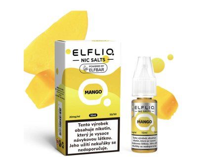 Liquid ELFLIQ Nic SALT Mango 10ml - 20mg  e-liquid s nikotinovou solí, příchuť sladké mango, pro POD systémy