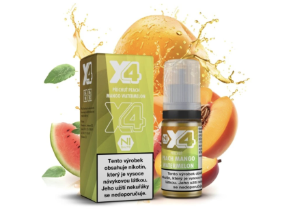 Liquid X4 Bar Juice - Peach Mango Watermelon 10ml - 10mg  10ml - 10mg (Peach Mango Watermelon)