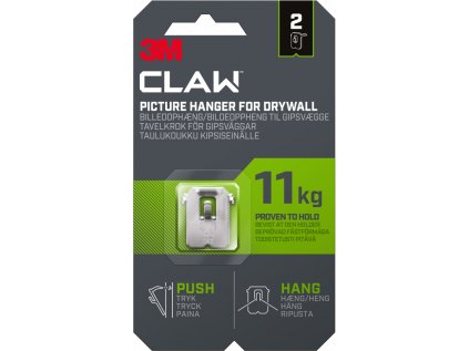 3M Claw Hook for drywall, hold 11 kg, 2 hooks