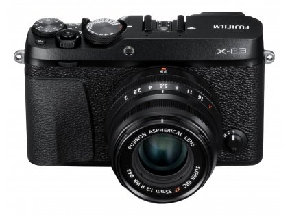 X E3 Black Front Up+XF35mmF2 BK