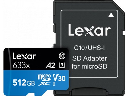 Lexar 633X microSDHC/SDXC w/adap (V30) R100/W45 512GB