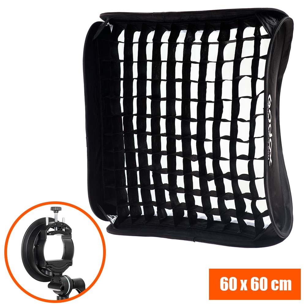 Quick softbox s voštinou 60x60 a držákem S2 pro speedlite blesk , Godox SGGV6060