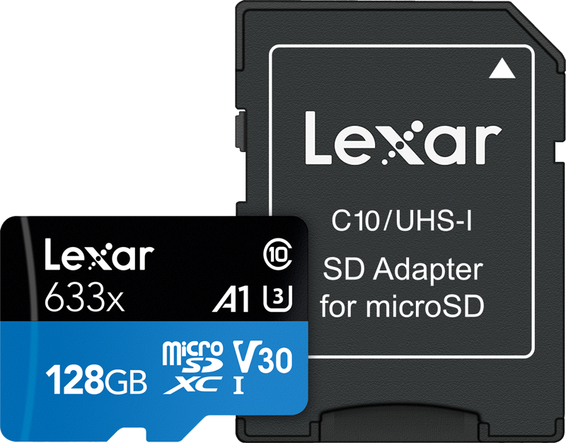 Lexar 633X microSDHC/SDXC w/adap (V30) R95/W45 128GB