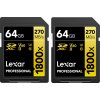 Lexar Pro 1800x SDXC U3 (V60) UHS-II R270/W180 64GB - 2pack