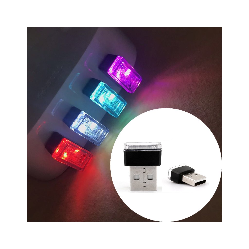 Mini USB LED světlo, barva modrá 