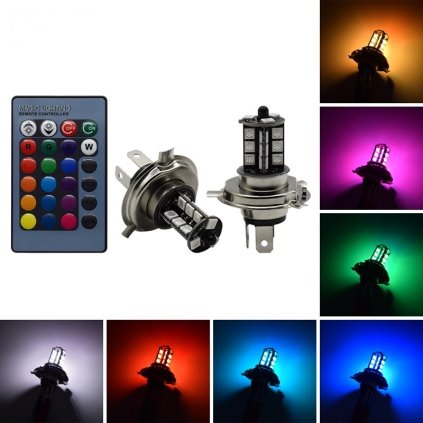 EURS H4 H11 H7 RGB LED Auto Motorcycle Headlight 5050 LED 27 SMD Fog Light H1