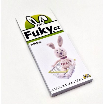 Magnetka Fuky.cz s bločkem na lednici 🐰 k nákupu od 1000Kč
