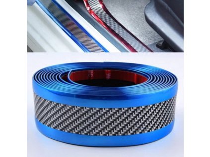 Samolepící ochranná páska na auto, 1m karbon-modrá