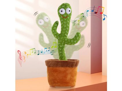 Plyšový tančící a mluvící kaktus na baterie