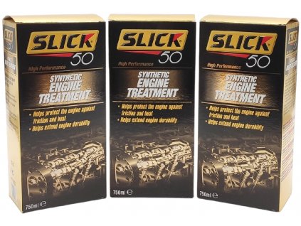 Sada 3ks SLICK 50 - Ochrana sportovních motorů, 750ml, Synthetic High Performance Engine Treatment
