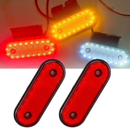 2x LED výstražné blikající poziční obrysové světlo 12/24V 20SMD, červené