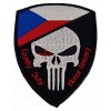 Česká vlajka / punisher nášivka na suchý zip