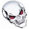 Samolepka 3D Lebka - Skull, farba chróm - vhodná na na auto, motorku, na nábytok, na zošit
