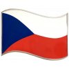 Samolepka 3D Česká Republika vlajka, barva chrom/modrá/červená - vhodná na auto, motorku, na nábytek, na sešit