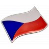2x Samolepka 3D Česká Republika vlajka, barva chrom/modrá/červená - vhodná na auto, motorku, na nábytek, na sešit