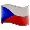 2x Samolepka 3D Česká Republika vlajka, barva chrom/modrá/červená - vhodná na auto, motorku, na nábytek, na sešit
