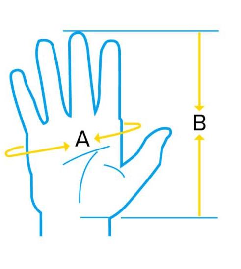 Veľkosti rukavíc dexshell