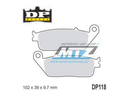 Brzdové doštičky DP118 DP Brakes - zmes Premium OEM Sinter
