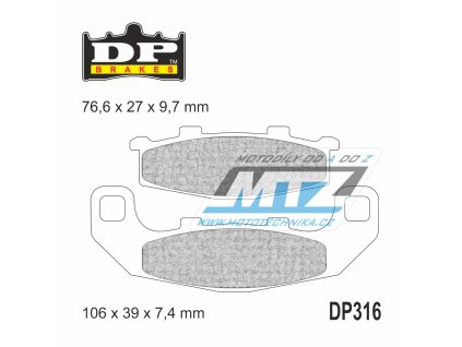 Brzdové doštičky DP316 - DP BRAKES zmes Premium Sinter OEM