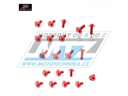 Súprava skrutiek na plasty - ZETA ZE88-5252 - Kawasaki KXF450 / 16-20 - červené