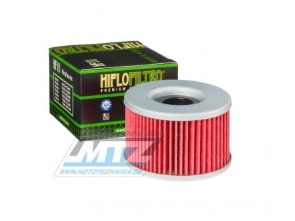 Filter olejový HF111 (HifloFiltro) - Honda CB250 + CBR250 + VT250 + VTR250 + CB350 + CB400 + CB450 + CX500 + GL500 + CBX550 + CX650 + TRX400 + TRX