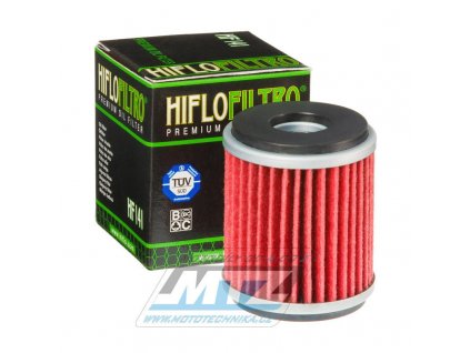 Filter olejový HF141 (HifloFiltro) - Yamaha YZF250 + YZF450 + WRF250 + WRF450 + VP125 X-City + WR125X + WR125R + Beta 125RR + Fantic 125 Caballero + Gas-Gas EC2 + + TM MX/EN 250+300+450+530