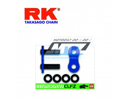 Spojovací článok reťaze (nitovacia skobka reťaze) pre reťaz RK 520 GXW modrá