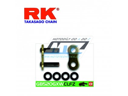 Spojovací článok reťaze (nitovacia skobka reťaze) pre reťaz RK 520 GXW zlatá