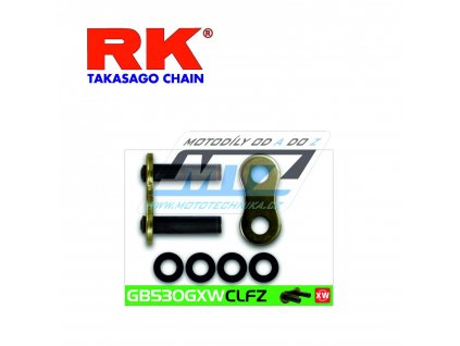 Spojovací článok reťaze (nitovacia skobka reťaze) pre reťaz RK 530 GXW zlatá