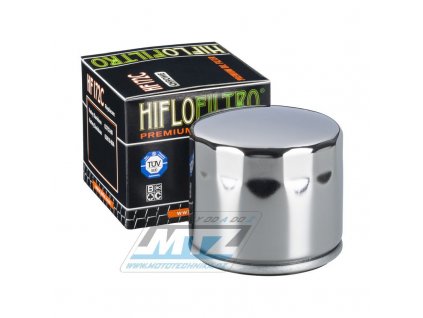 Filter olejový HF172C (HifloFilter) chrómový - Harley Davidson XLH883 + XLS1000 + XLX1000 + XLH1100 + XLH1200 + FLH + FLHC Classic + FXE Super Glide + FXEF Fat Boy + FXWG Wide Glide