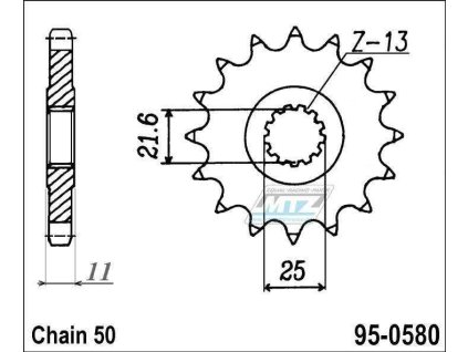 Koliesko reťazové (pastorok) 0580-16zubov MTZ - Yamaha FZ6+FZ6 Fazer + YZF750R+YZF-R6+YZF-R7+YZF1000R Thunder Ace+FZR1000R Exup + GTS1000 + FZ70+