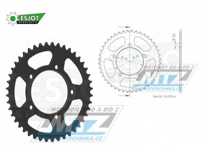 Rozeta oceľová (prevodník) 0703-44zubov ESJOT 50-32125-44 - Aprilia 125RS / 06-12 + 1000RSV R / 04-09 + 1000RSV4 Factory / 09-14 + 1000RS5 Mille / 0 + 650 Pegaso Trail / 07-09 + BMW 650 Xmoto / 07-08