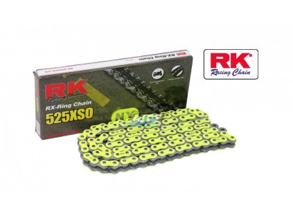 Reťaz RK 525 XSO (114čl) - tesnená/ x krúžková (žltá)