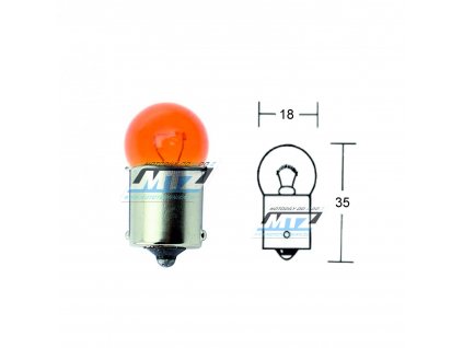 Žiarovka RY10W 12V 10W BA15s SC - oranžová