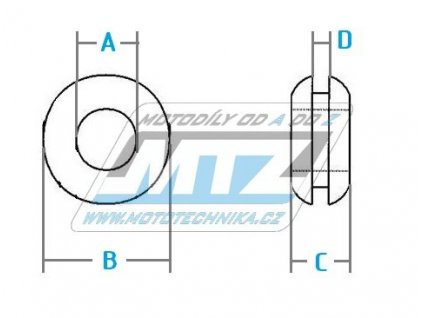 Priechodka gumová priemer 15mm (sada 2ks)