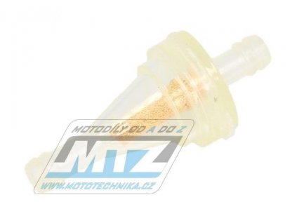 Palivový/benzínový filter - priemer 1/4" (6 mm) - plastový s medenou filtračnou vložkou