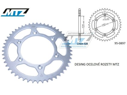 Rozeta oceľová (prevodník) 0897-51zubov MTZ - KTM SX+SXF+EXC+EXCF+SMR+SMC+EGS+MXC+SXC+LC4+Adventure+Duke+Enduro+Rallye+Husaberg TE+FE+FC+FS+Husqvarna TC +TE+FC+FE+TX+FX + Enduro+Supermoto+Vitpilén+Svartpilén + Gas-Gas MC+MCF+EC+ECF + AJP PR4+PR