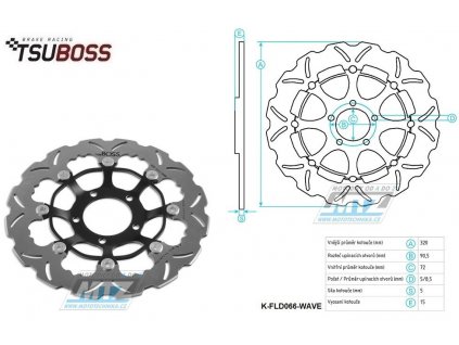 Kotúč brzdový plávajúci nerezový (320/72/5D) zubatý dizajn - Ducati 749+821Hypermotard+848+899Panigale + 959Panigale+999Biposto+999 + 1000Monster+1100Monster+